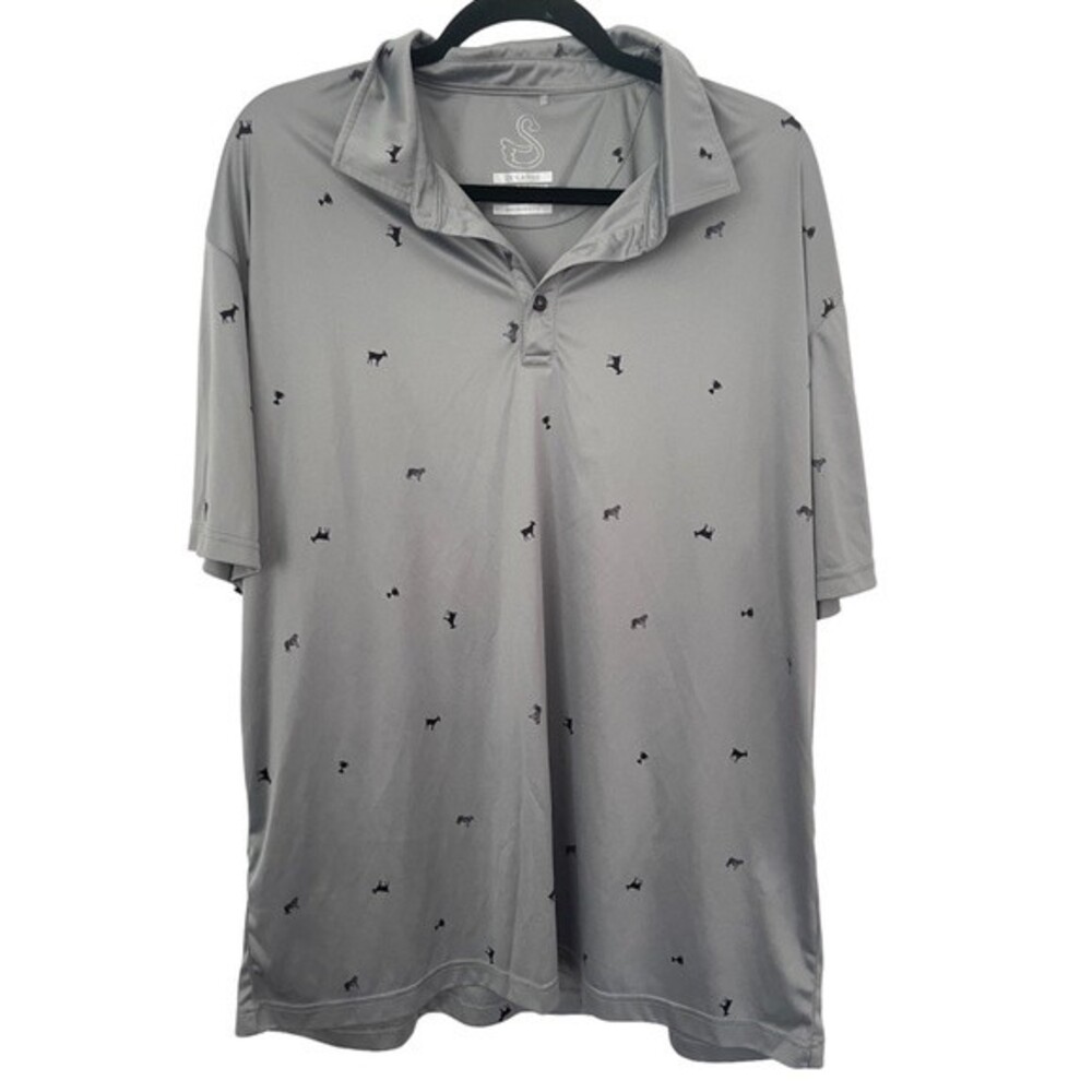 Swannies polo mens grey goats golf short sleeve polo size 2xlarge